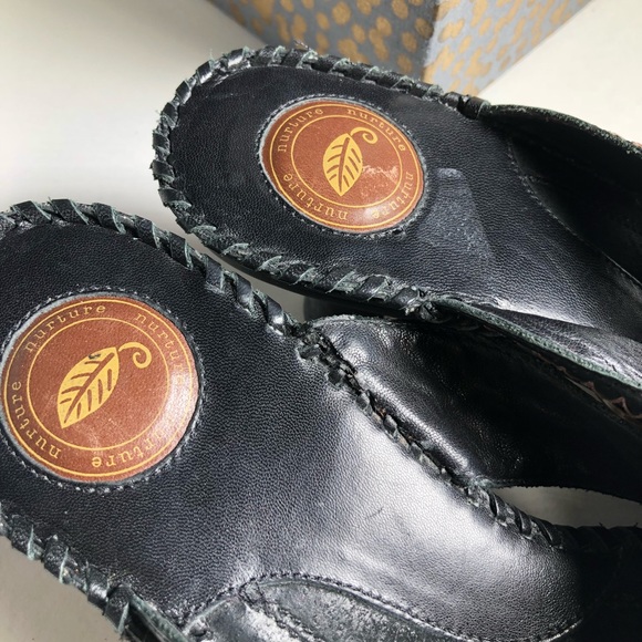 Nurture Kachina Brown Leather Button Mules Shoes - Picture 5 of 6